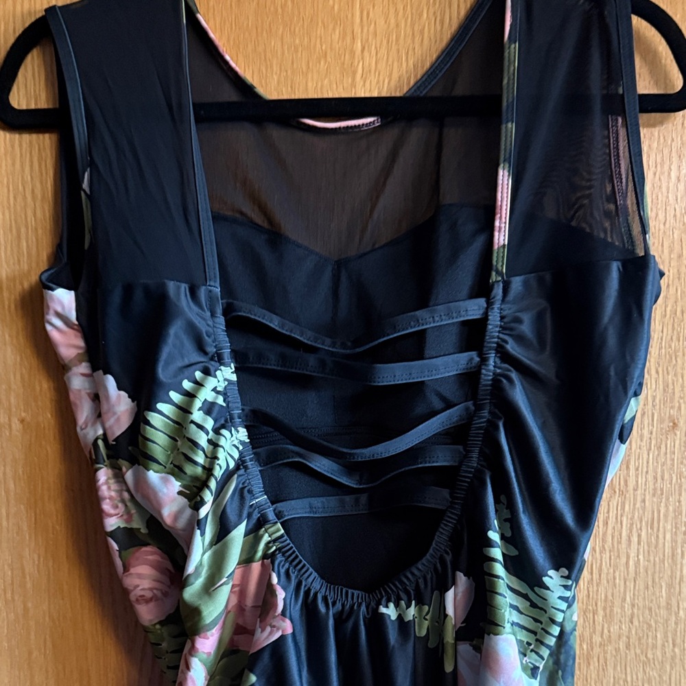 Albion Black Floral Women's One Piece Swimsuit - Picture 3 of 4